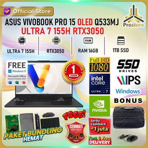 Promo Asus Vivobook Pro Q Mj Oled Ultra H Rtx Gb T W