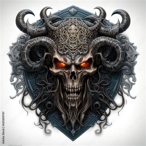 Epic High Fantasy Norse Mythology Viking Evil Demonic Themed Logo Coat