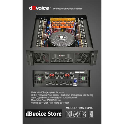 Jual Ch Profesional Power Amplifier Dbvoice Hma Pro X Watt Ohm