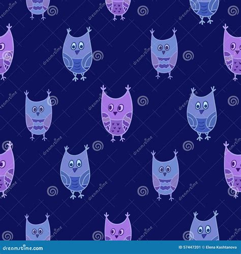 Seamless Owls With Geometric Pattern Cartoon Vector