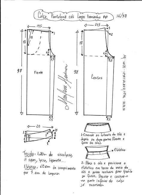 Calça pantalona cós largo de malha Marlene Mukai