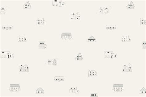 Illustrated House Pattern Wallpaper - Hovia | Hovia