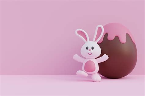 Feliz D A De Pascua Lindo Conejito Con Rosa Y Huevos De Pascua De