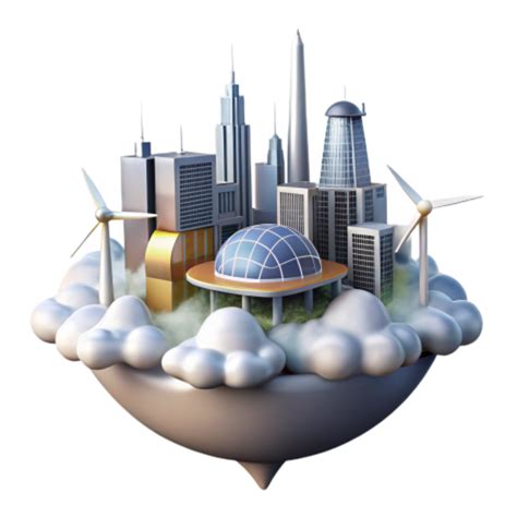 elegant modern Future City Sustainable Skyscrapers Green Energy high