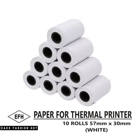 10 Rolls 57mm30mm Thermal Paper For Thermal Printer White Lazada Ph