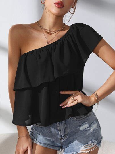 Search One Shoulder Top SHEIN UK