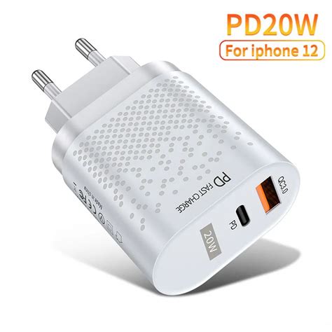 Pd20w Charger European Standard 20W Dual Port Fast Charging Head Qc3 0