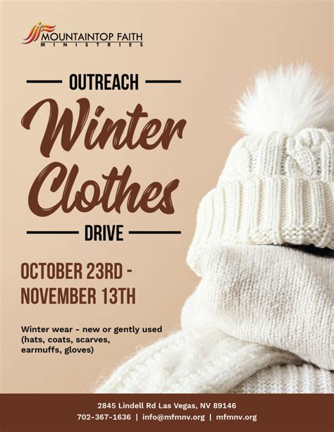 Outreach Winter Clothes Drive Mountaintop Faith Ministries