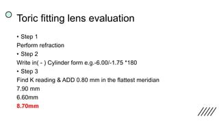 Soft Toric Contact Lens Fitting NSO Pptx