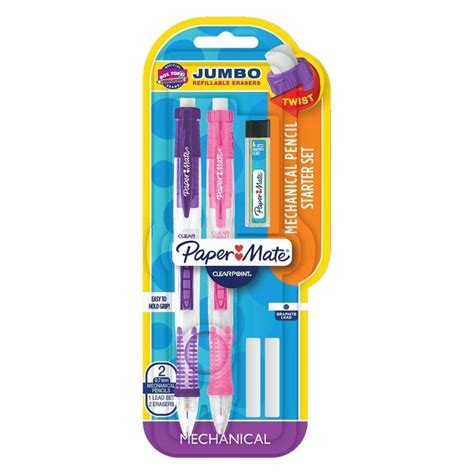 2pk 2 Mechanical Pencils With Leaderaser Refill Clearpoint Elite 7mm