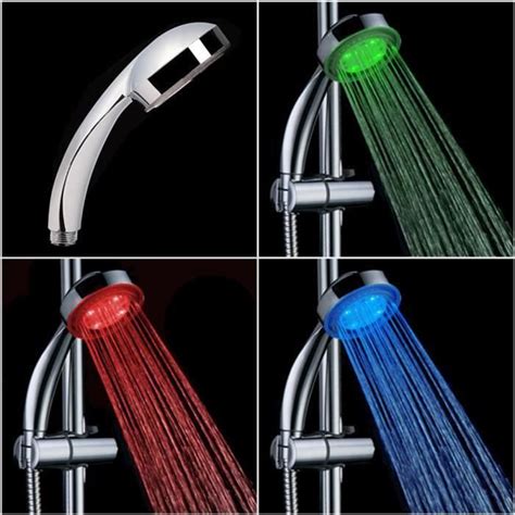 LED pomme de douche douchette changer de couleurs avec la température