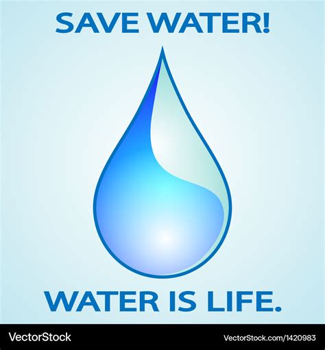 Save Water Royalty Free Vector Image Vectorstock