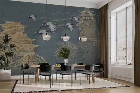 Wall Murals Japanese Style Drawing Nr U Uwalls Co Uk