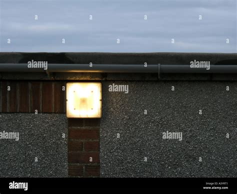 Security Light On Building At Night Stock Photo Alamy