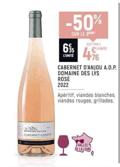 Promo Cabernet D anjou A o p Domaine Des Lys Rosé 2022 chez