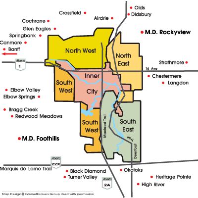 Map of Canada Regional City in the Wolrd: Map of Calgary Canada City