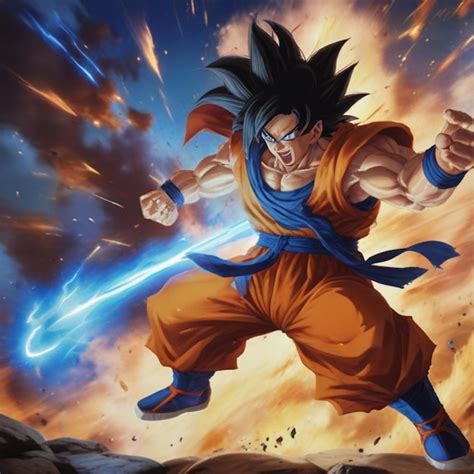 Goku Anime Fighting Wallpaper Premium Ai Generated Image