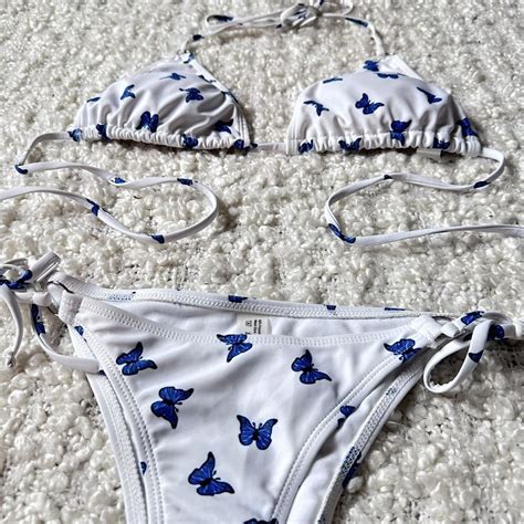 White Butterfly Bikini Top Perfect For Summer Depop