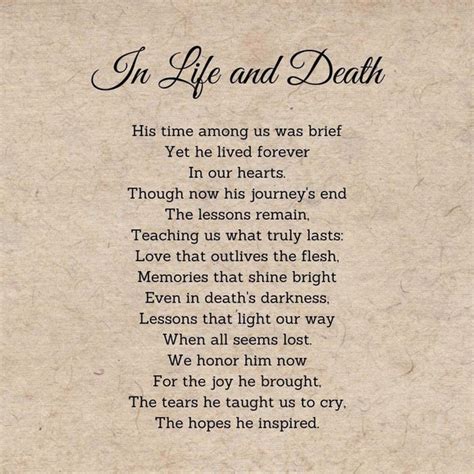 20 Best Inspiration About The Death Of A Son Poem Memory T™