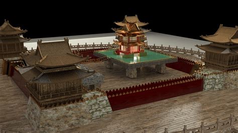 Chinese castle model - TurboSquid 1939477