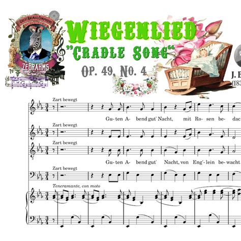 Piano Music Sheets Wiegenlied Cradle Song Lullaby Op No Satb By