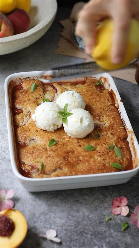 Peach Cobbler with Homemade Cream Cheese Ice Cream ️ | Cobbler recipes, Peach cobbler recipe ...