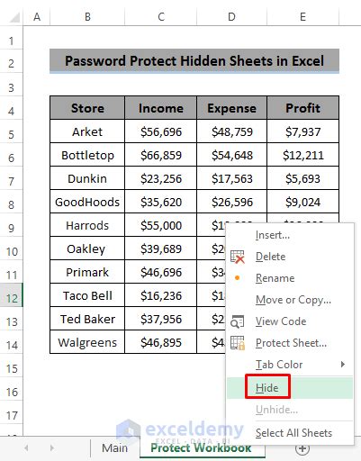 How To Password Protect Hidden Sheets In Excel 3 Methods