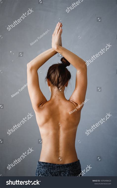 Nude Woman Doing Yoga Stretches Behind Stock Photo Shutterstock