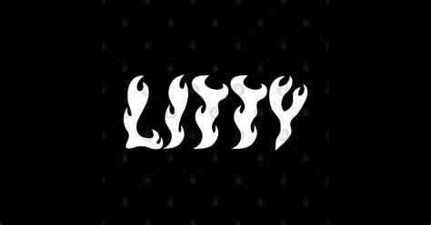 Litty Hot Fire Text In White Litty Sticker TeePublic
