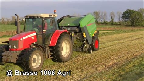 Big Bale Silage Masseys And Green Fendt Baler 190522 Youtube