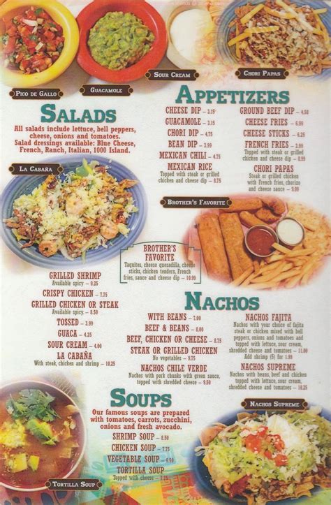 Menu At La Cabana Mexican Cuisine Restaurant Marinette