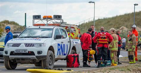 Crosby Beach rescue sees man pulled out of sea by emergency services ...