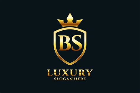 Initial BS Elegant Luxury Monogram Logo Or Badge Template With Scrolls