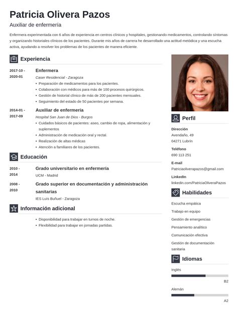 Curriculum vitae de enfermera ejemplo y guía 2024