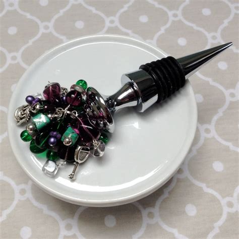 Wine Lover S Beaded Wine Bottle Stopper By Beebdesigns On Etsy