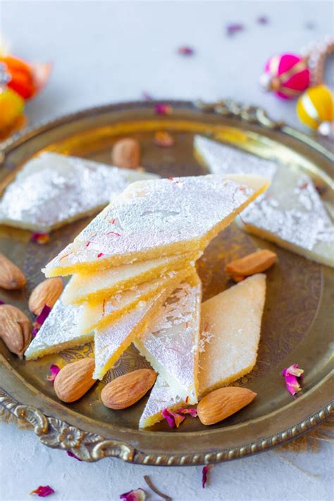 Badam Katli With Almond Flour Piping Pot Curry