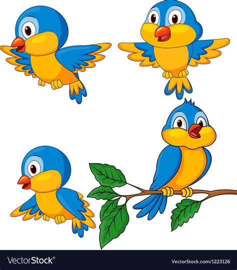 Cute bird cartoon Royalty Free Vector Image - VectorStock