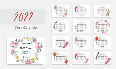 Calendario 2021 En Acuarela Con Hermosas Flores De Acuarela Vector Premium