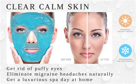 NEWGO Ice Face Mask For Women Hot Cold Therapy Gel Bead Full Facial Gel Mask Cold Eye Pack With