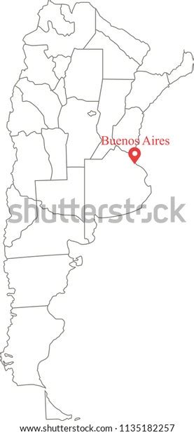 Blank Map Argentina Provinces Vector Outline Stock Vector Royalty Free