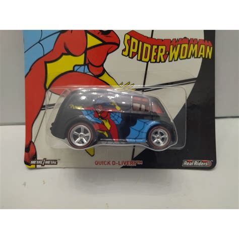 QUICK D LIVERY SPIDER WOMAN MARVEL 1 64 HOT WHEELS PREMIUM BCN STOCK CARS