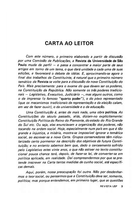 Carta Ao Leitor Exemplos De Revistas - 6