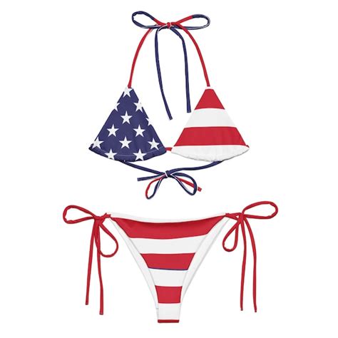 American Flag Bikini Etsy