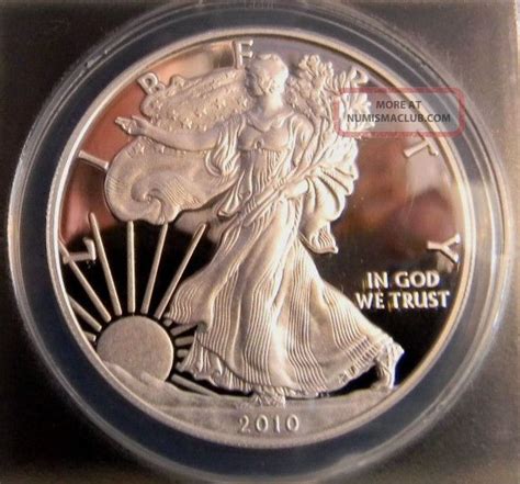 2010 W Anacs Pr70 Deep Cameo Silver Eagle Dollar Coin 1st Day Issue W