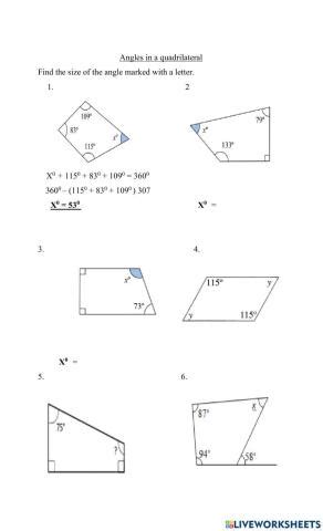 Angels In Quadrilaterals Worksheet Live Worksheets Worksheets Library