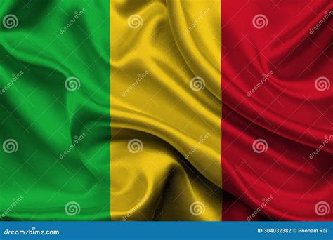 High Detailed Flag Of Mali National Mali Flag Africa Stock