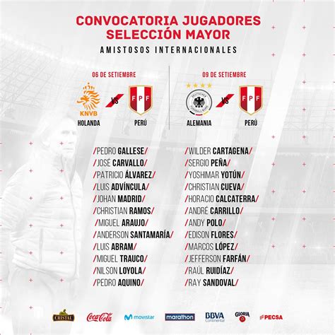 CONVOCATORIA SELECCIÓN PERUANA PARA PARTIDOS AMISTOSOS FullDeporte pe