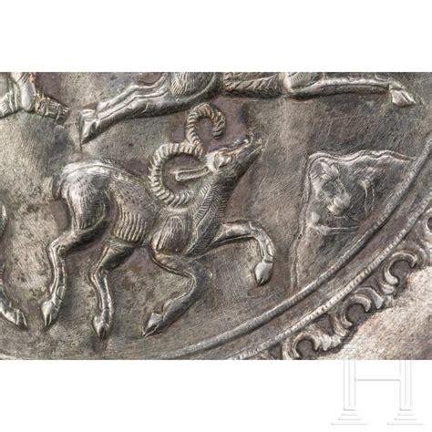 Sold Price A Royal Sasanian Silver Plate With A Depiction Of The