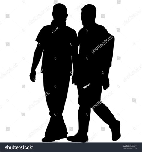 Silhouettes Gay Men Holding Hands Against เวกเตอรสตอก ปลอดคาลขสทธ 674058151 Shutterstock