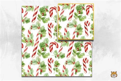 Vintage Candy Cane Seamless Pattern Graphic By Meowbackgrounds